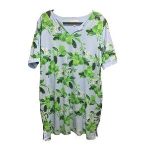 Stan Herman Womens Floral Halftan Dress L Pockets Vacation Resort Travel Boho